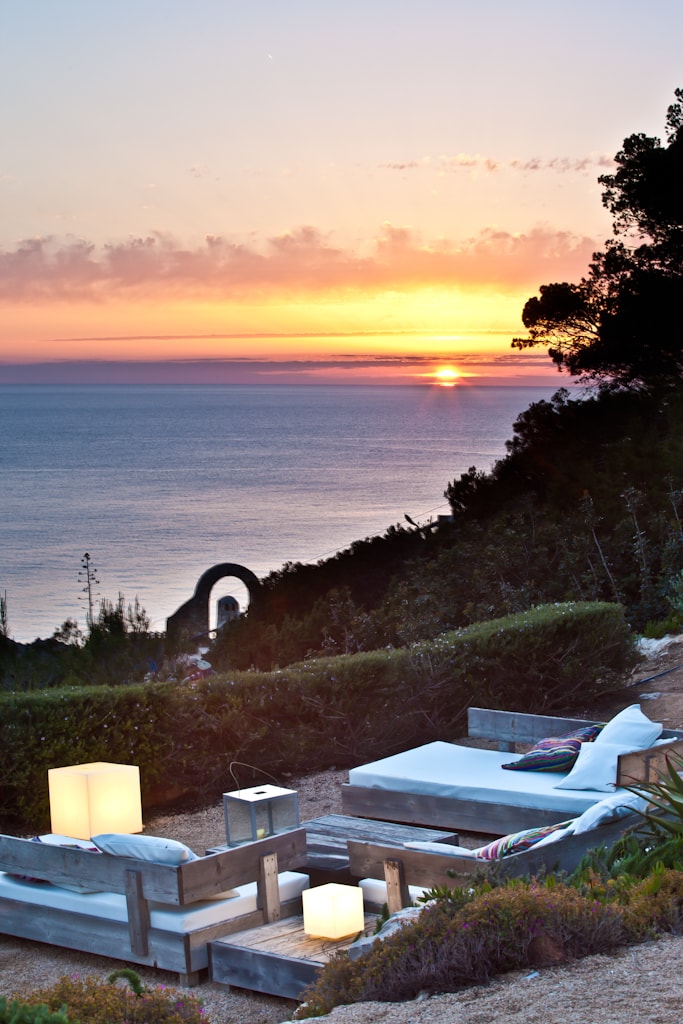 sunset in luxury villa in Ibiza