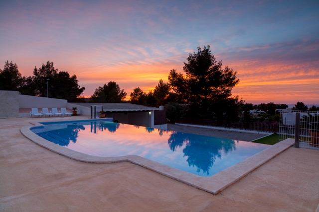 villa rental ibiza with sunset