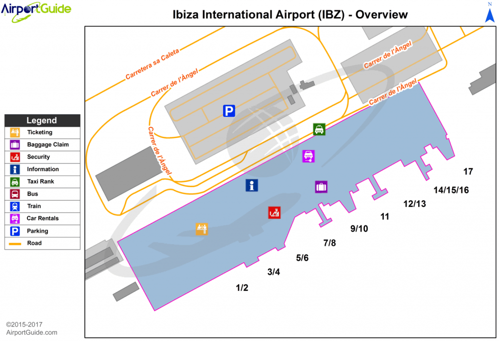 Ibiza Airport All Your Questions Answered Rent Holiday Villas   IBZ Airport Map Overview Map 1400x958 1024x701 